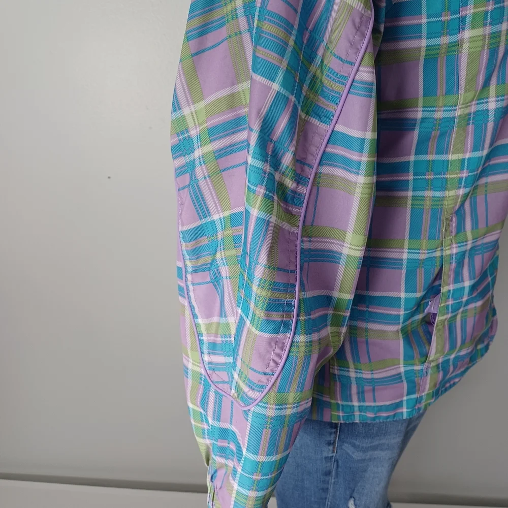 WOMEN'S VINTAGE 90'S BIG CHILL HOODED WINDBREAKER SIZE L 14/16 - Picture 8 of 14